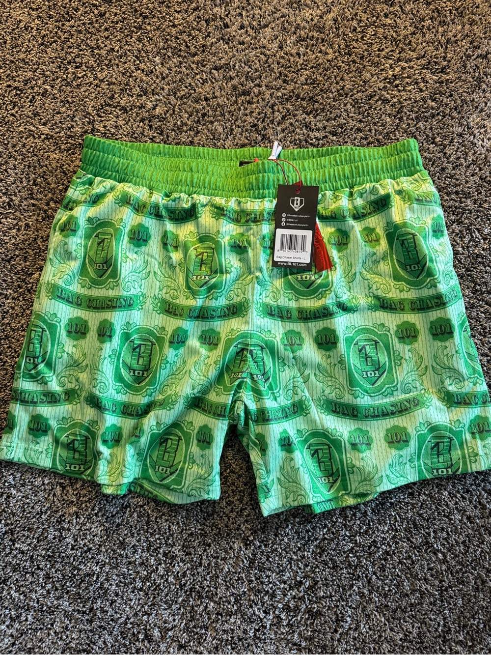 Baseball Lifestyle 101 Mens Bag Chaser Shorts NEW w/tags
